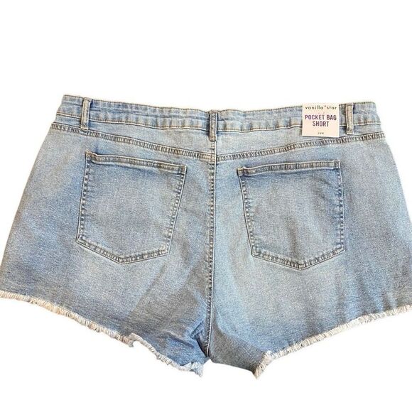 Vanilla Star NWT size 24W pocket bag shorts raw hem - Picture 5 of 5